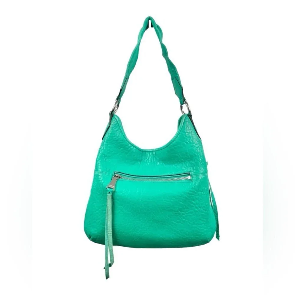 Aimee Kestenberg Good Times Teal Bubble Leather Hobo Bag